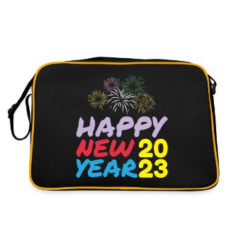 Happy New Year 2023 New Year's Eve Christmas - Retro Bag - black/gold - Back
