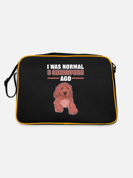 I Was Normal 2 Cockapoos Ago Cockapoo Dog Owner - Retro Tasche - Schwarz/Gold - Hinten