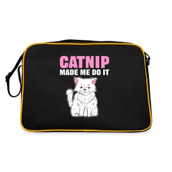 Catnip Made Me Do It Cat Nip - Retro Tasche - Schwarz/Gold - Hinten