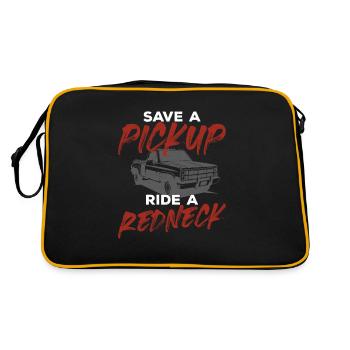 Save A Pickup Ride A Redneck Hillarious Southern - Retro Bag - black/gold - Back