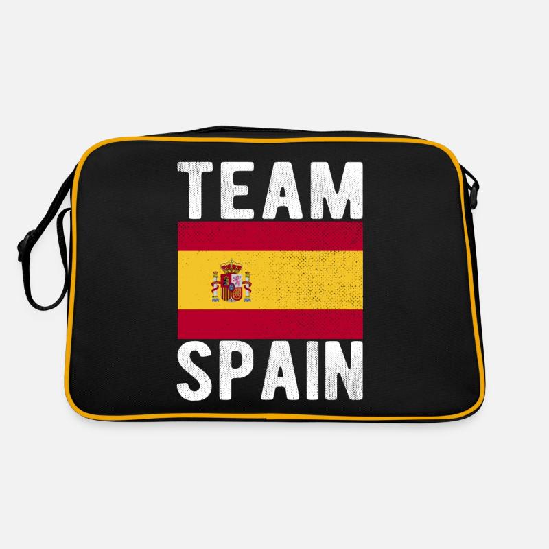 Spanien Fahne - Retro Tasche - Schwarz/Gold