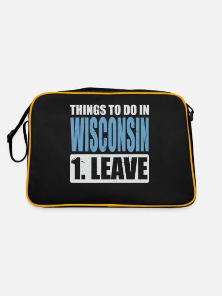 Wisconsin Meme - Retro Tasche - Schwarz/Gold - Hinten