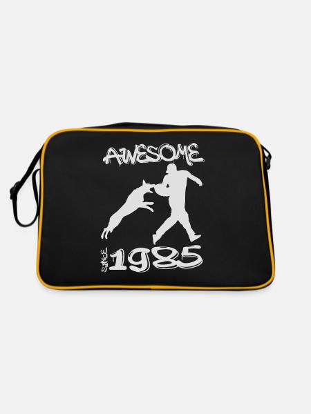 Awesome since 1985. Agility, Hundetraining - Retro Bag - black/gold - Back