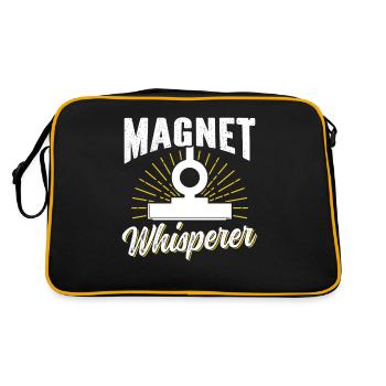 Magnet Flüsterer Magnetfischer Magnetfischen - Retro Tasche - Schwarz/Gold - Hinten