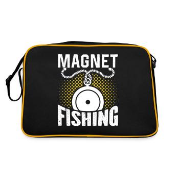 Magnetfischen Magnetfischer Magnet - Retro Tasche - Schwarz/Gold - Hinten