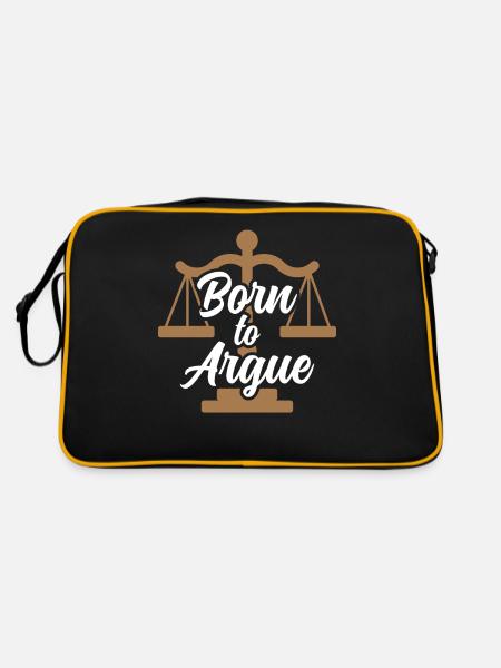 Né pour argumenter avocat - Sac Retro - noir/or - Dos