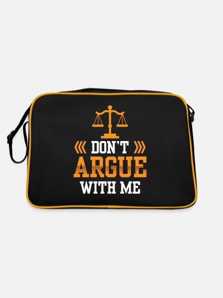 Diskutiere Nicht Mit Mir Argument Argumentieren - Retro Tasche - Schwarz/Gold - Hinten