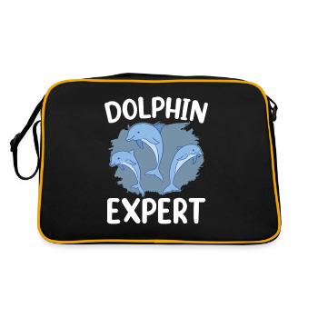 Dolphin Expert Dolphin Dolphin Dolphin Lovers - Retro Bag - black/gold - Back
