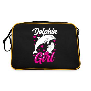 Dolphin Girl Lover Dolphins Dolphins Dolphin - Retro Bag - black/gold - Back