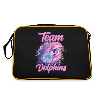 Team Dolphins Lovers Dolphin Dolphin Dolphins - Retro Bag - black/gold - Back
