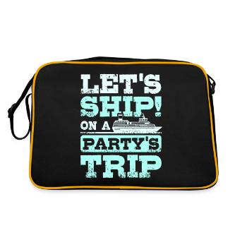 Cruise let's ship on a Party's trip - Retro Tasche - Schwarz/Gold - Hinten