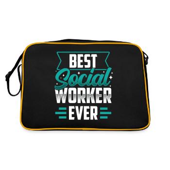 Meilleur travailleur social de tous les temps en travail social - Sac Retro - noir/or - Dos