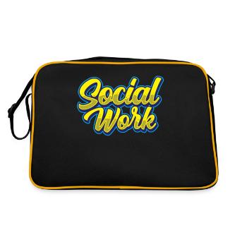 Social Work Social Work Social Worker Profession - Retro Bag - black/gold - Back