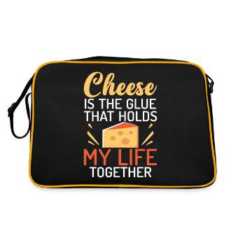 Snack Cheese Lover Cheese Gift - Sac Retro - noir/or - Dos