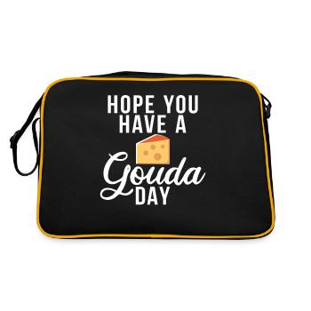 Snack Cheese Lover Cheese Gift - Sac Retro - noir/or - Dos