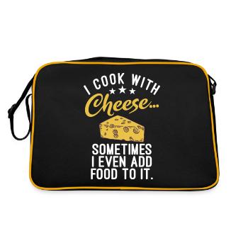 Snack Cheese Lover Cheese Gift - Sac Retro - noir/or - Dos
