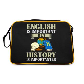 History Teacher Lesson Professor Historian - Retro Bag - black/gold - Back