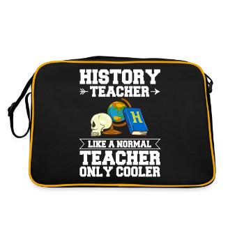 History Teacher Lesson Professor Historian - Retro Bag - black/gold - Back