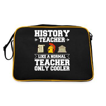 History Teacher Lesson Professor Historian - Retro Bag - black/gold - Back