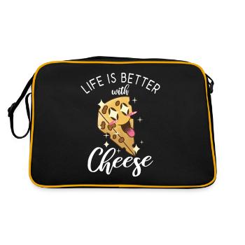 Snack Cheese Lover Cheese Gift - Sac Retro - noir/or - Dos