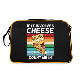 Snack Cheese Lover Cheese Gift - Sac Retro - noir/or - Dos