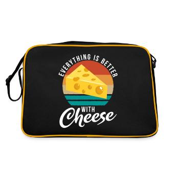 Snack Cheese Lover Cheese Gift - Sac Retro - noir/or - Dos