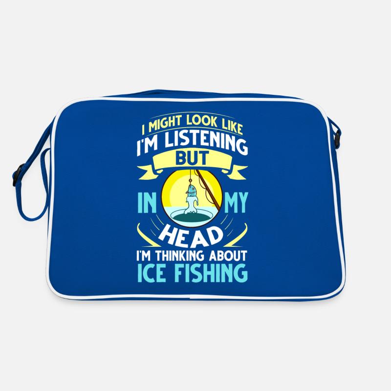 Eisfischen Fischer Eislöcher Eisbohrer Eis Fischen Retro Tasche