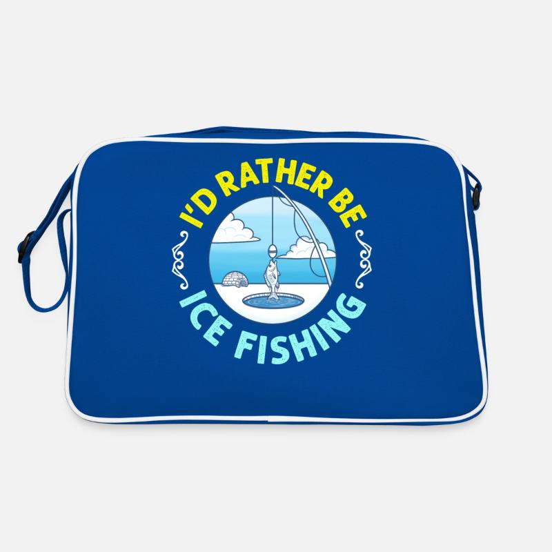 Eisfischen Fischer Eislöcher Eisbohrer Eis Fischen Retro Tasche