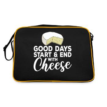 Snack Cheese Lover Cheese Gift - Sac Retro - noir/or - Dos