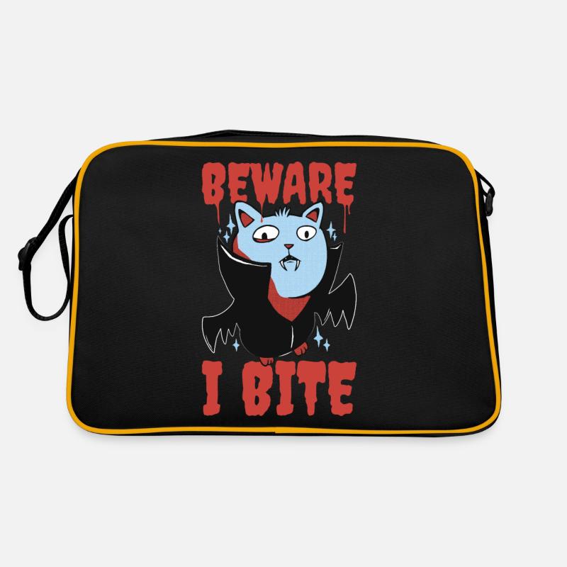 Beware I Bite Vampir Geschenk Retro Tasche