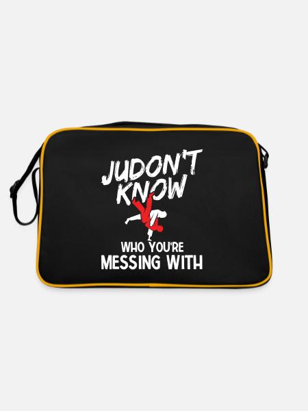 Japanischer Kampfsport Judo - Retro Tasche - Schwarz/Gold - Hinten