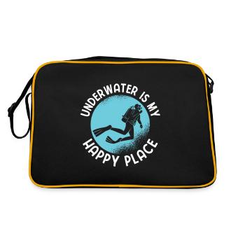 Apnoetaucher Freitaucher Taucher - Retro Tasche - Schwarz/Gold - Hinten