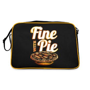 Fine With Pie Pumpkin Pie Autumn Thanksgiving - Retro Bag - black/gold - Back