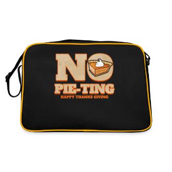 No Pie-Ting Happy Pumpkin Pie Thanks Giving - Retro Tasche - Schwarz/Gold - Hinten