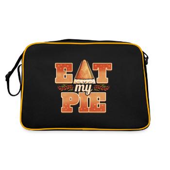 Eat My Pie Pumpkin Pie Piece Thanksgiving - Retro Bag - black/gold - Back