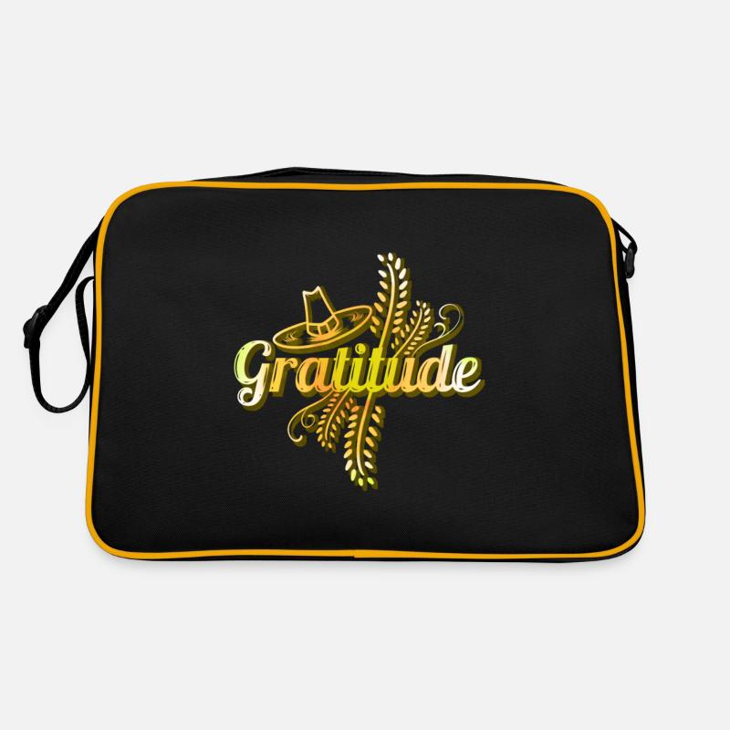 Wheat Ear Pilgrims has Gratitude Thanksgiving Retro Bag