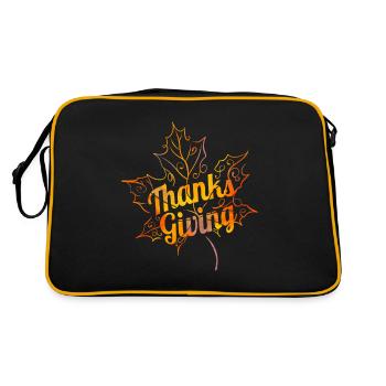 Ornament Brown Maple Leave Thanksgiving - Retro Bag - black/gold - Back