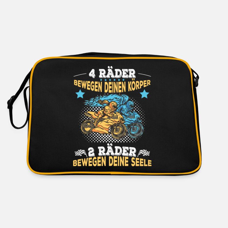 Zwei Räder Bewegen Deine Seele Biker Spruch Retro Tasche