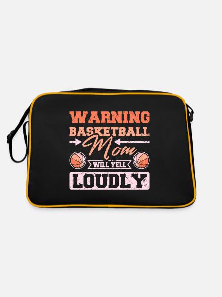 Basketball mom will yell loudly - Retro Tasche - Schwarz/Gold - Hinten