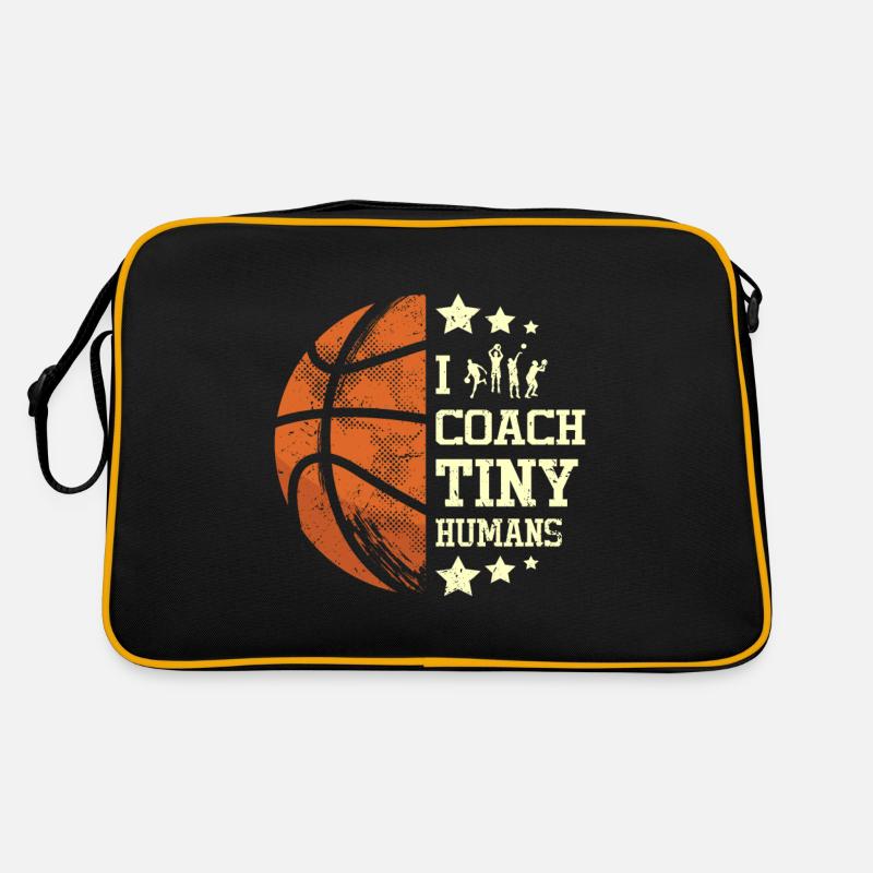 I coach tiny humans Basketball coach - Retro Tasche - Schwarz/Gold