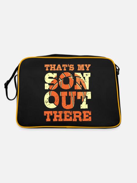 That's my son out there Basketball - Retro Tasche - Schwarz/Gold - Hinten