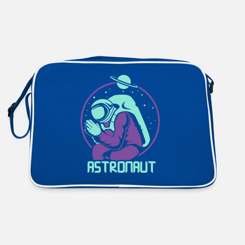 Astronaut Astronomie Rakete Weltraum Planeten Retro Tasche
