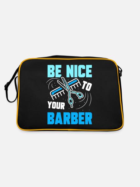 Soyez gentil avec votre barbier barbier profession de barbier - Sac Retro - noir/or - Dos