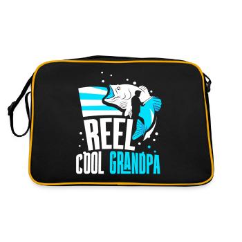 Reel Cool Grandpa Fishing Angler Fishing Fishermen - Retro Bag - black/gold - Back