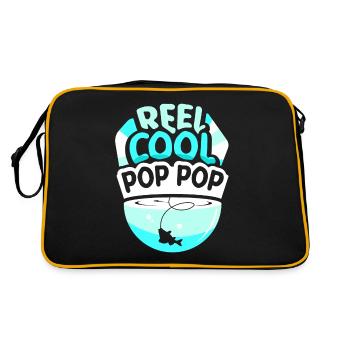 Reel Cool Grandpa Fishing Fisherman Angler Fishing - Retro Bag - black/gold - Back