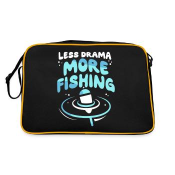 Less drama More fishing Fishing fishermen Angler - Retro Bag - black/gold - Back