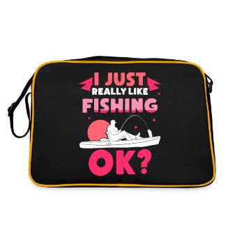 I just like fishing very much fishing fishing - Retro Bag - black/gold - Back