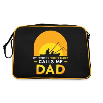 Mon compagnon de pêche préféré m’appelle papa pêche - Sac Retro - noir/or - Dos