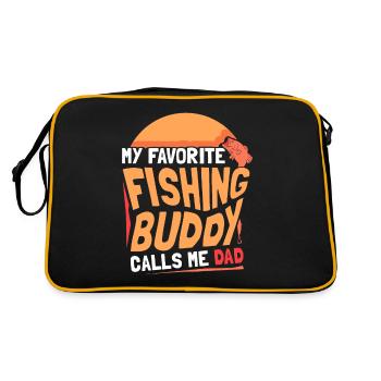 Mon compagnon de pêche préféré m’appelle papa pêche - Sac Retro - noir/or - Dos