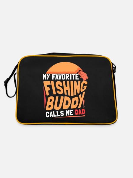 My favorite fishing buddy calls me daddy fishing - Retro Bag - black/gold - Back